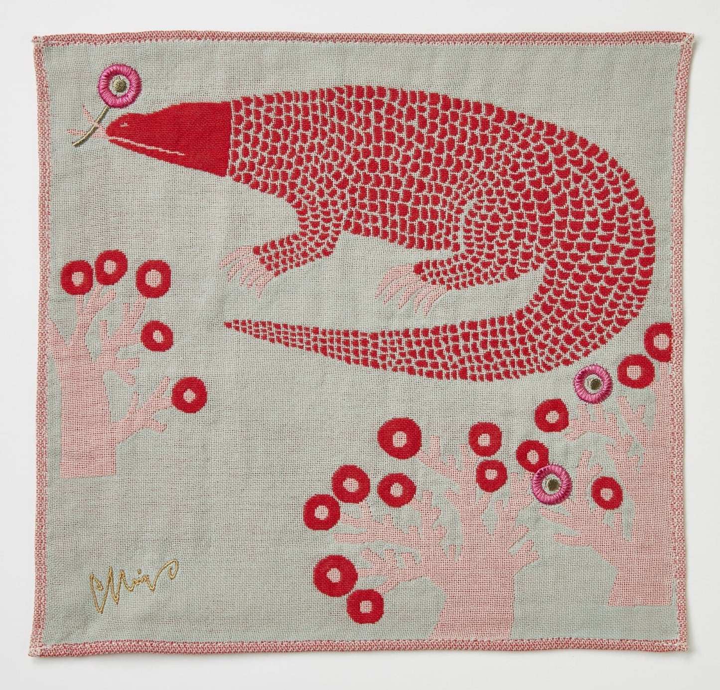 morita MiW gauze towel handkerchief - Komodo Dragon